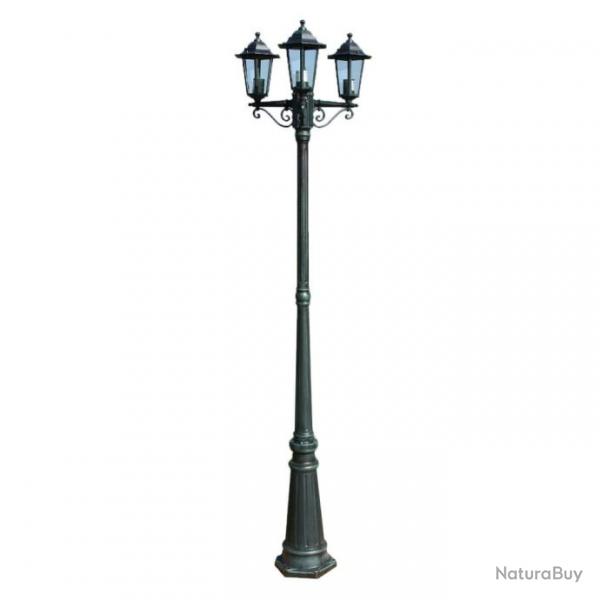 Lampadaire de jardin 3 bras 215 cm Vert fonc/Noir Aluminium 40246