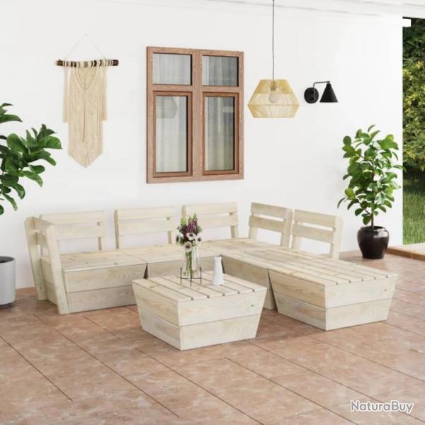 Salon de jardin palette 6 pcs Bois d'pica imprgn 3063722