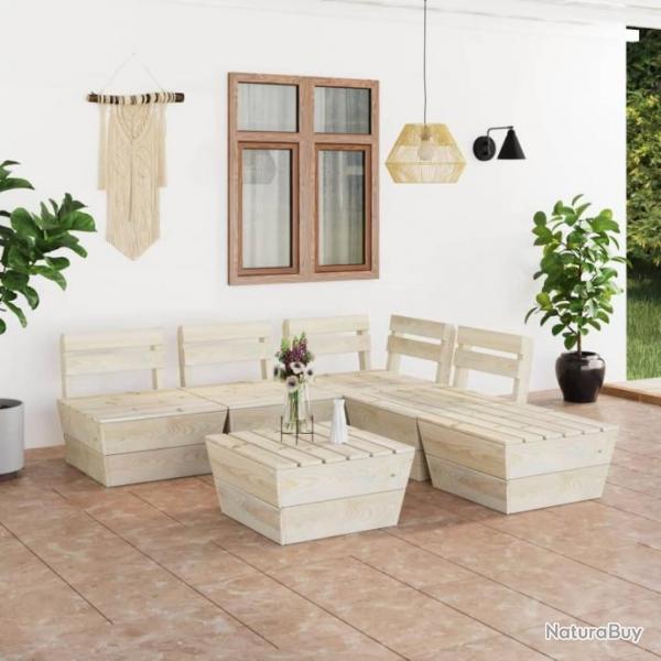 Salon de jardin palette 6 pcs Bois d'pica imprgn 3063721