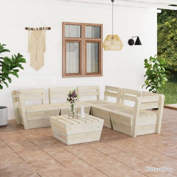 Salon de jardin palette 6 pcs Bois d'pica imprgn 3063720