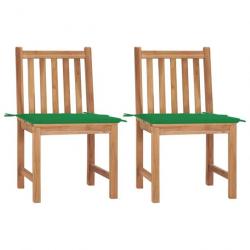 Chaises de jardin 2 pcs avec coussins Bois de teck massif 3062921