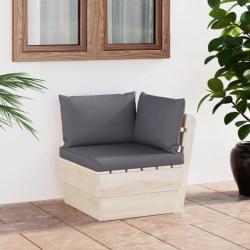 Canapé d'angle palette de jardin avec coussins Épicéa imprégné 3063348