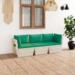 Canapé palette à 3 places de jardin avec coussins Bois d'épicéa 3063401