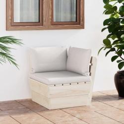 Canapé d'angle palette de jardin avec coussins Épicéa imprégné 3063350