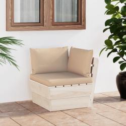 Canapé d'angle palette de jardin avec coussins Épicéa imprégné 3063351