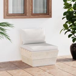 Canapé central palette de jardin avec coussins Épicéa imprégné