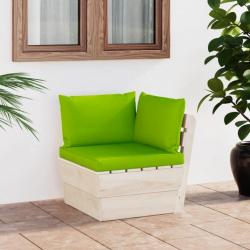 Canapé d'angle palette de jardin avec coussins Épicéa imprégné 3063359