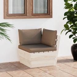 Canapé d'angle palette de jardin avec coussins Épicéa imprégné 3063356