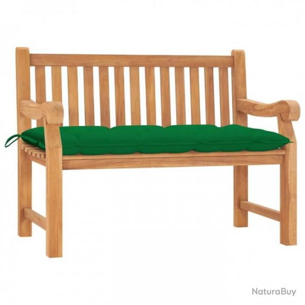 Banc de jardin avec coussin 120 cm Bois de teck massif 3062975