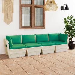 Canapé palette à 4 places de jardin avec coussins Bois d'épicéa 3063449