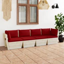 Canapé palette à 4 places de jardin avec coussins Bois d'épicéa 3063450