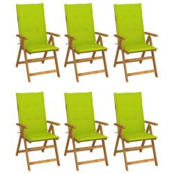 Chaises pliables de jardin 6 pcs avec coussins Bois d'acacia 3064130