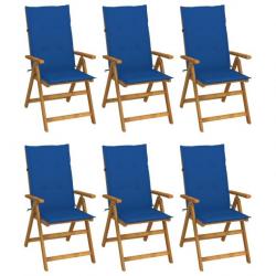 Chaises pliables de jardin 6 pcs avec coussins Bois d'acacia 3064129