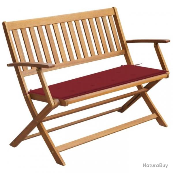 Banc de jardin avec coussin 120 cm Bois d'acacia massif 3064248