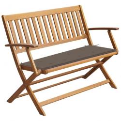 Banc de jardin avec coussin 120 cm Bois d'acacia massif 3064247