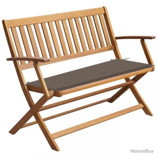 Banc de jardin avec coussin 120 cm Bois d'acacia massif 3064247