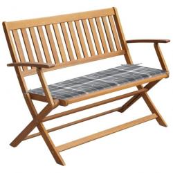 Banc de jardin avec coussin 120 cm Bois d'acacia massif 3064253