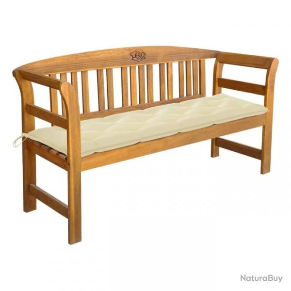 Banc de jardin avec coussin 157 cm Bois d'acacia massif 3064283