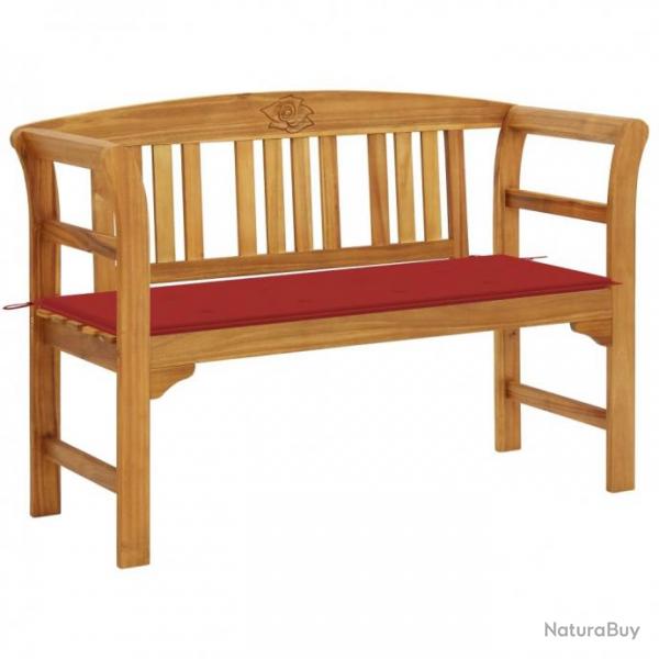 Banc de jardin avec coussin 120 cm Bois d'acacia massif 3064299