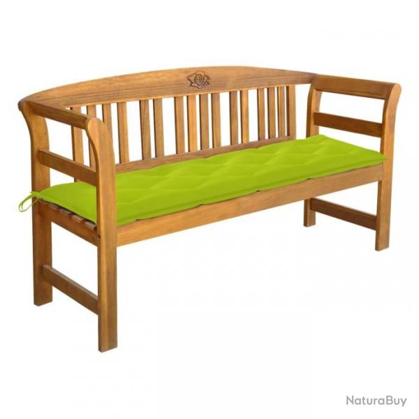 Banc de jardin avec coussin 157 cm Bois d'acacia massif 3064292