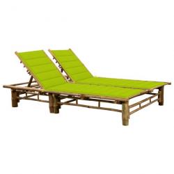 Chaise longue pour 2 personnes avec coussins Bambou 3063956