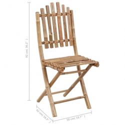 Chaises pliables de jardin 2 pcs avec coussins Bambou 3064008