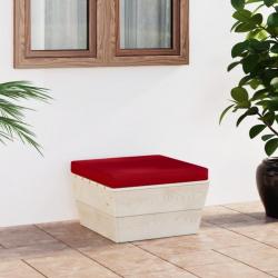 Repose-pied palette de jardin avec coussin Épicéa imprégné 3063378