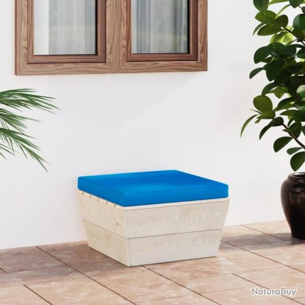 Repose-pied palette de jardin avec coussin pica imprgn