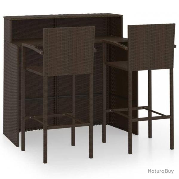 bar de jardin 3 pcs Marron 3064885