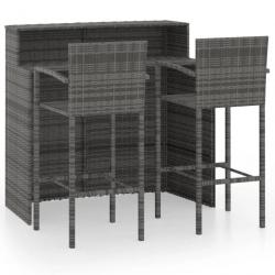 bar de jardin 3 pcs Gris 3064887