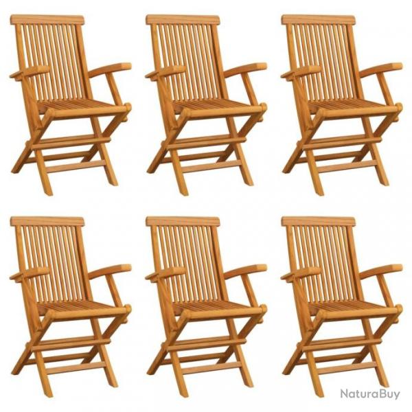 Chaises pliables de jardin 6 pcs Bois de teck solide 3065529