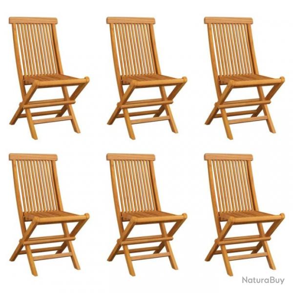 Chaises pliables de jardin 6 pcs Bois de teck solide 3065527