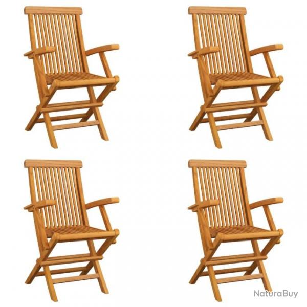 Chaises pliables de jardin 4 pcs Bois de teck solide 3065528