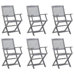 Chaises pliables d'extérieur 6 pcs Bois d'acacia solide 3065519