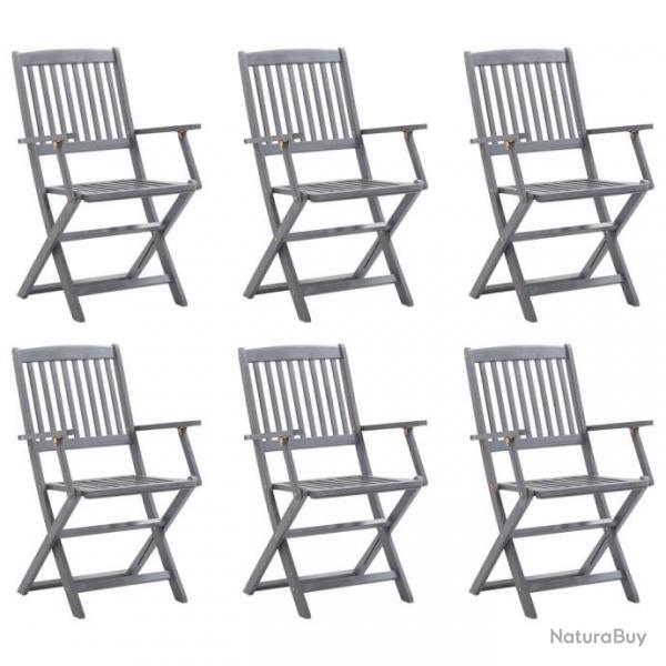 Chaises pliables d'extrieur 6 pcs Bois d'acacia solide 3065519