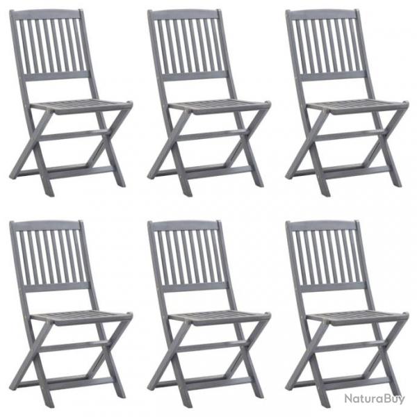 Chaises pliables d'extrieur 6 pcs Bois d'acacia solide 3065520