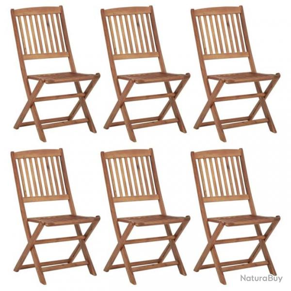 Chaises pliables de jardin 6 pcs Bois d'acacia solide 3065522