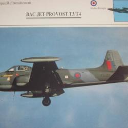 FICHE  AVIATION  TYPE  APPAREIL  D ENTRAINEMENT   /  BAC  JET  PROVOST T3 / T4  G BRETAGNE