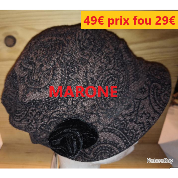 CASQUETTE FEMME "MARONE ITALIE"  couleur marron/noir    T U        DB083