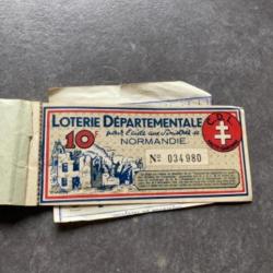 Carnet loterie départementale pour l'aide aux sinistrés de Normandie
