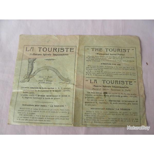 WW1/WW2 FRANCE PUBLICIT FRANCAISE/ANGLAISE/ITALIENNE DES BANDES MOLLETIERES " LA TOURISTE "