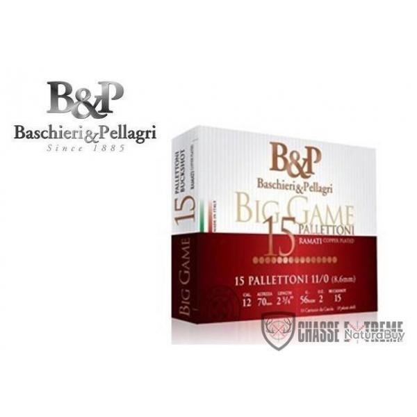 Pack de 10 Chevrotines B&P Big Game Pallettoni 15g 56 Gr Cal 12/70
