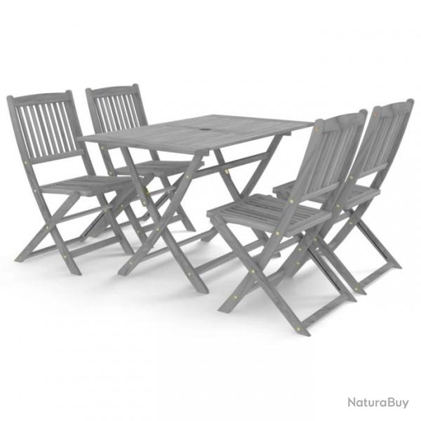 Mobilier  dner de jardin 5 pcs Bois d'acacia massif Gris 3057870