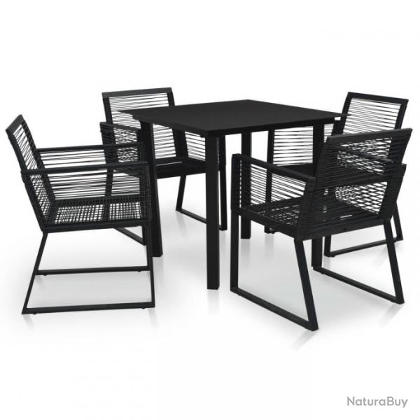 Mobilier  dner d'extrieur 5 pcs Rotin PVC Noir 3058282