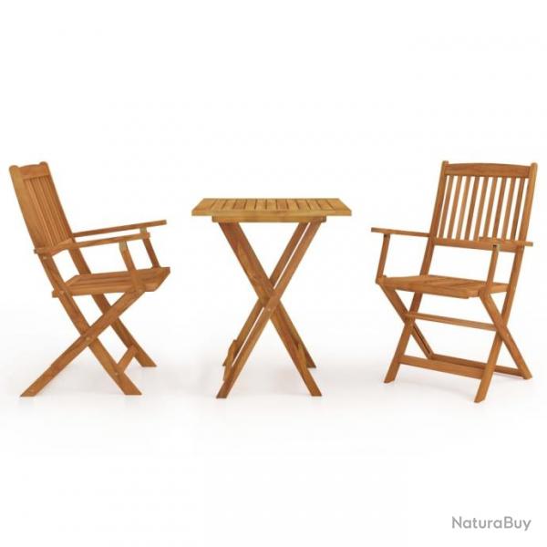 Mobilier  dner de jardin pliable 3 pcs Bois d'acacia solide 3058253