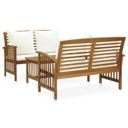 Salon de jardin 3 pcs avec coussins Bois d'acacia solide 3057976