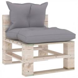 Canapé de milieu palette de jardin avec coussins Bois de pin 3066074