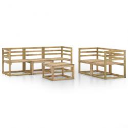 Salon de jardin 6 pcs Bois de pin imprégné de vert 3065301