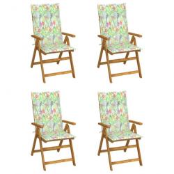 Chaises inclinables de jardin 4 pcs avec coussins Bois d'acacia 3065359