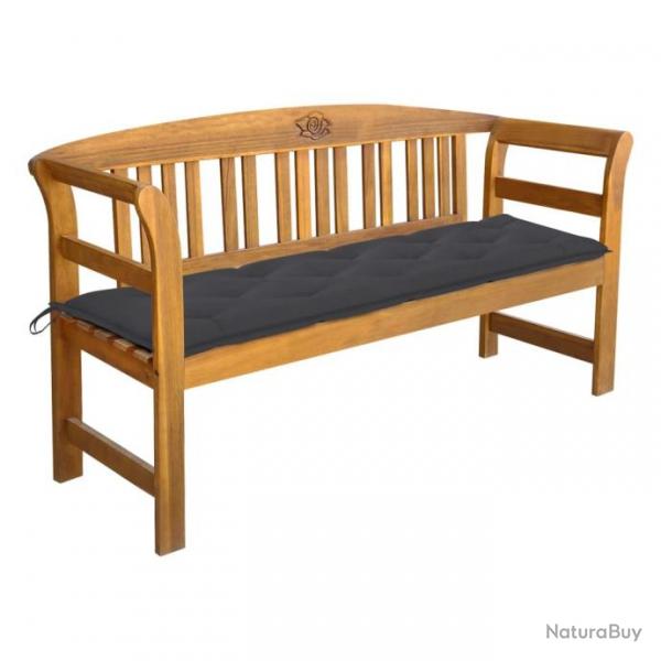 Banc de jardin avec coussin 157 cm Bois d'acacia massif 3064281